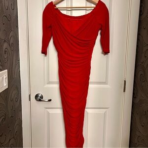 Pinup Girl Clothing - Monica Wiggle Dress - Size L - Laura Byrnes - Red - 2013